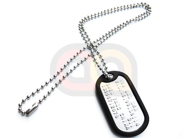 blank dog tags with chain